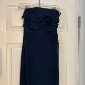 Badgley Mischka Navy Chiffon Dress